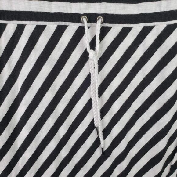 Talbots Maxi Dress Stretch Short Sleeve Size Medium M Striped Black White - Picture 5 of 8